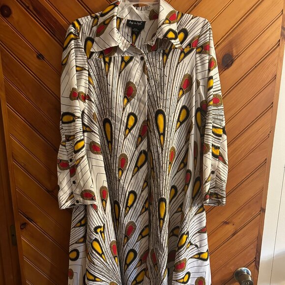 Step N Style Colorful Shirt Dress, Size Large - Picture 1 of 5